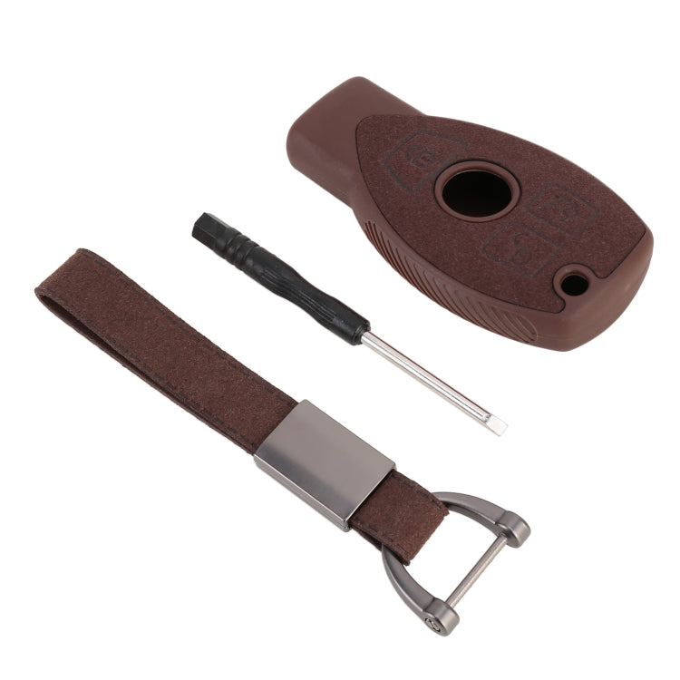 Car Flocking Plastic Key Protective Cover Three Buttons for Mercedes-Benz