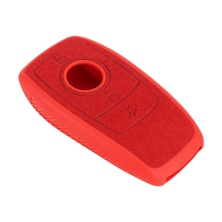 Car Flocking Plastic Square-shaped Key Protective Cover Two Buttons for Mercedes-Benz