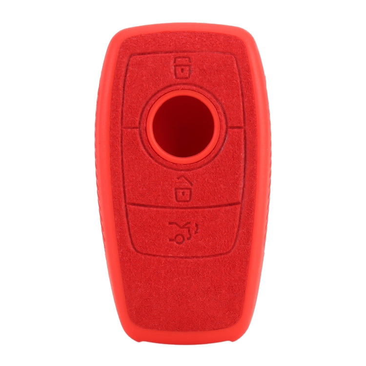 Car Flocking Plastic Square-shaped Key Protective Cover Two Buttons for Mercedes-Benz