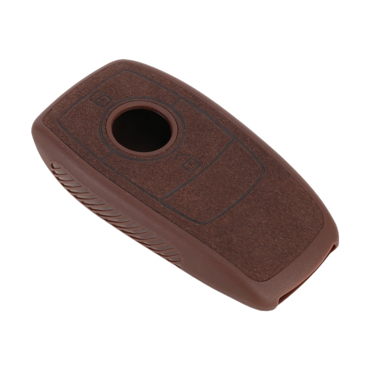 Car Flocking Plastic Square-shaped Key Protective Cover Three Buttons for Mercedes-Benz