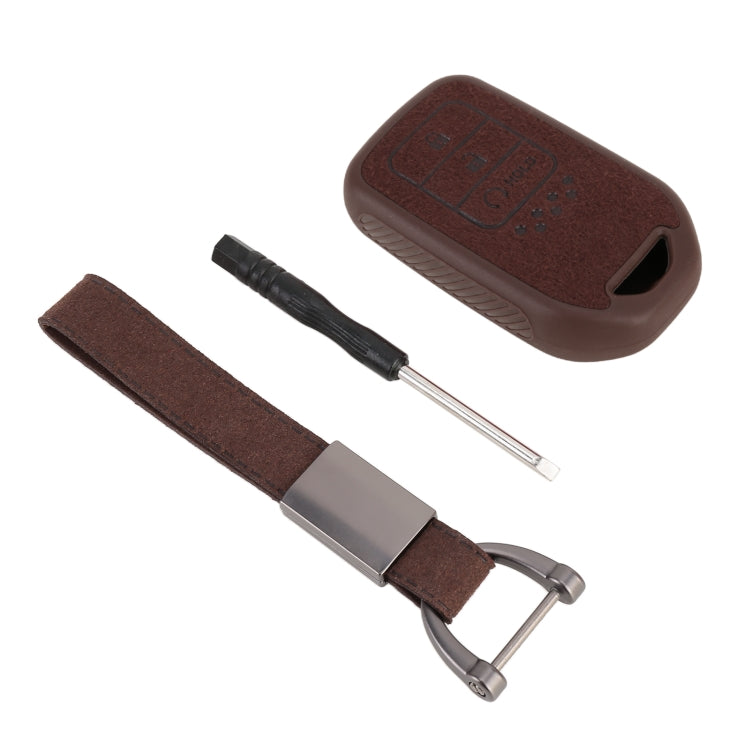 Car Flocking Plastic Knife-shaped Key Protective Cover Three Button with Start Key for Honda