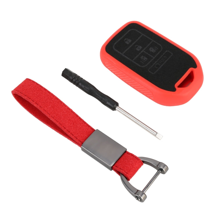 Car Flocking Plastic Knife-shaped Key Protective Cover Fives Buttons for Honda
