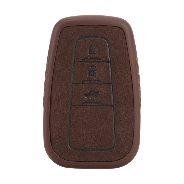 Car Flocking Plastic Key Protective Cover Three Buttons for Toyota, Style 1