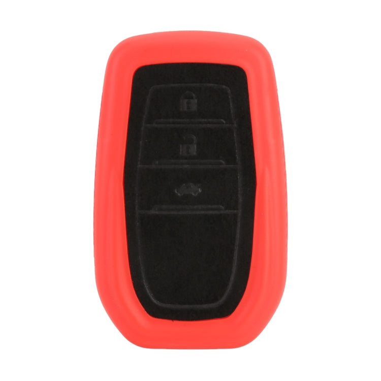 Car Flocking Plastic Key Protective Cover Three Buttons for Toyota, Style 2