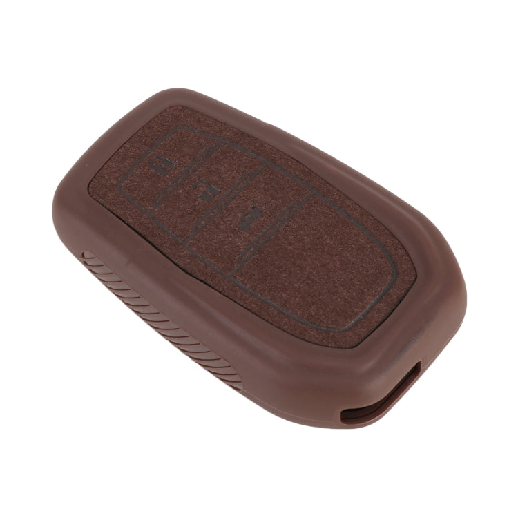 Car Flocking Plastic Key Protective Cover Three Buttons for Toyota, Style 2