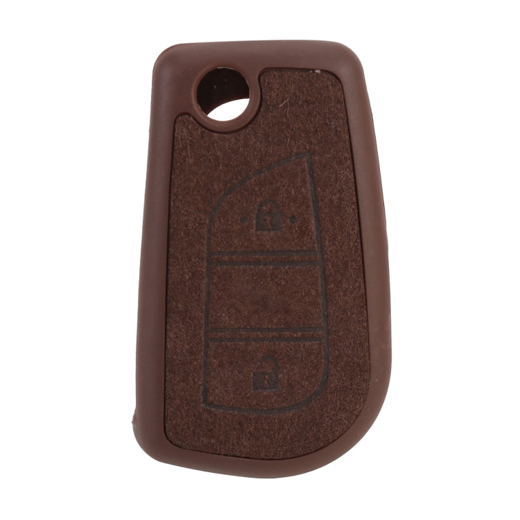 Car Flocking Plastic Key Protective Cover Two Buttons for Toyota, Style 3