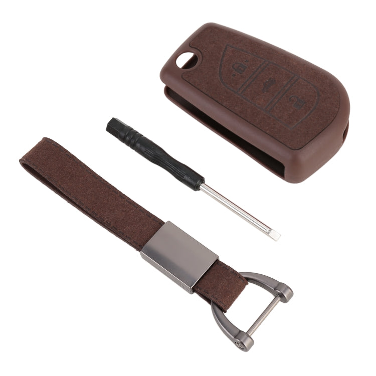 Car Flocking Plastic Key Protective Cover Three Buttons for Toyota, Style 3