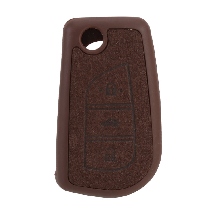 Car Flocking Plastic Key Protective Cover Three Buttons for Toyota, Style 3