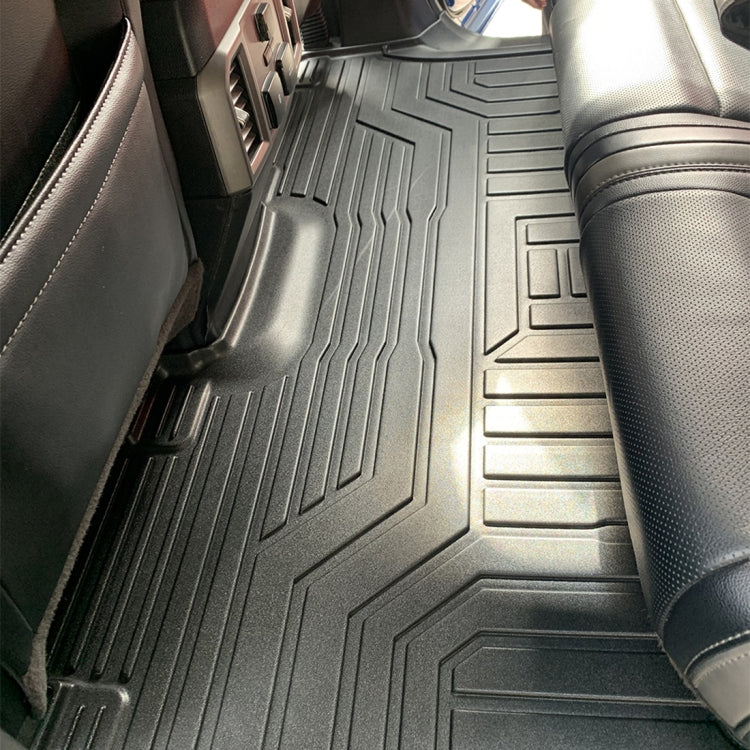 [US Warehouse] 3D TPE All Weather Car Floor Mats Liners for Ford F150 SuperCrew XLT 2015-2020 (1st & 2nd Rows)