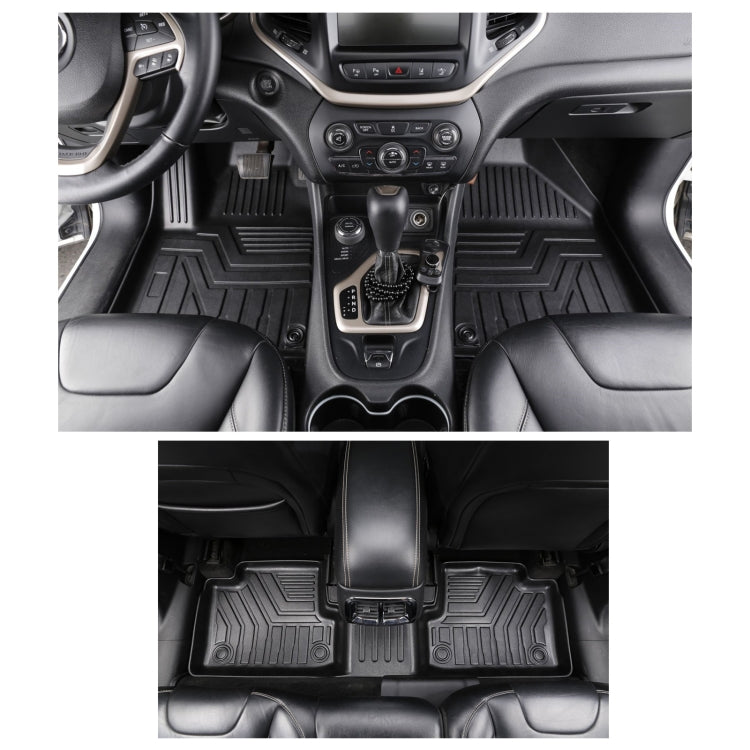 [US Warehouse] 3D TPE All Weather Car Floor Mats Liners for Jeep Cherokee 2016-2020 (1st & 2nd Rows)