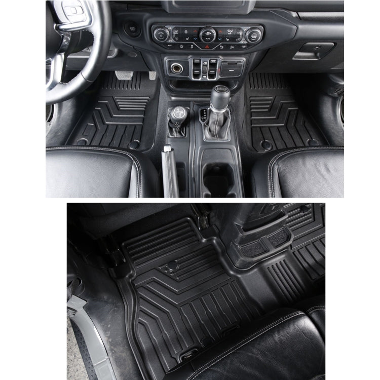 [US Warehouse] 3D TPE All Weather Car Floor Mats Liners for Jeep Wrangler JL 4-door 2018-2020 (1st & 2nd Rows)