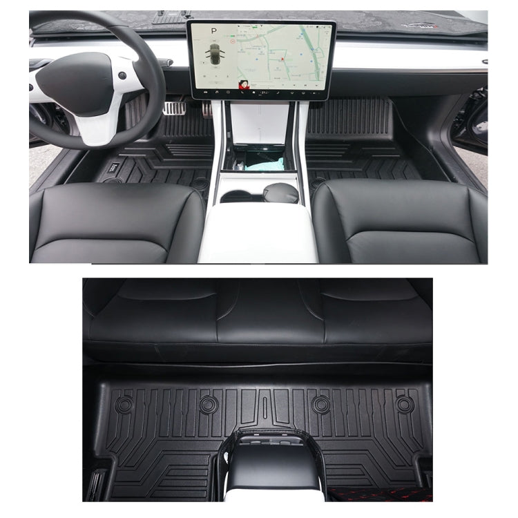 [US Warehouse] 3D TPE All Weather Car Floor Mats Liners for Tesla Model 3 2017-2019 (1st & 2nd Rows)