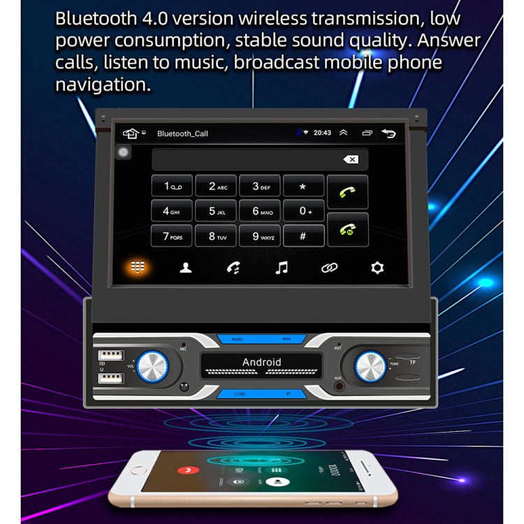 HD 7 inch Car Stretch Android Player GPS Navigation Bluetooth Stereo Radio, Support Mirror Link & FM & WIFI