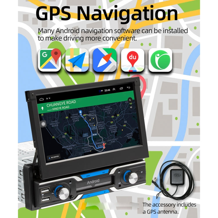 HD 7 inch Car Stretch Android Player GPS Navigation Bluetooth Stereo Radio, Support Mirror Link & FM & WIFI