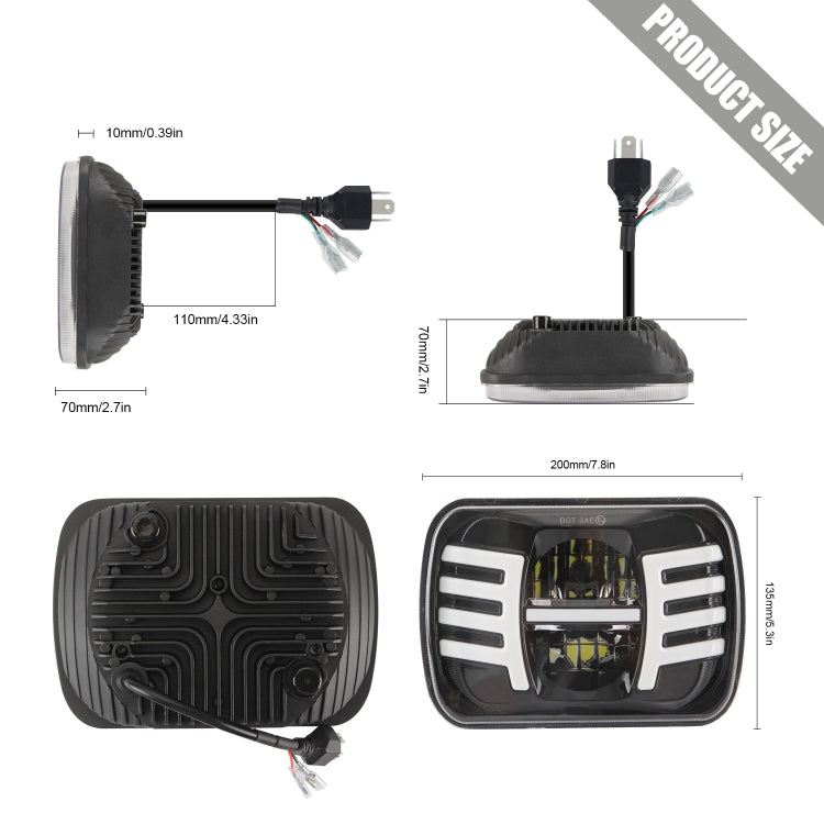 V7 H4 7 inch DC9-30V 40W 4000LM 3000K / 6000K IP67 Car Daytime Running Light / Turn Light