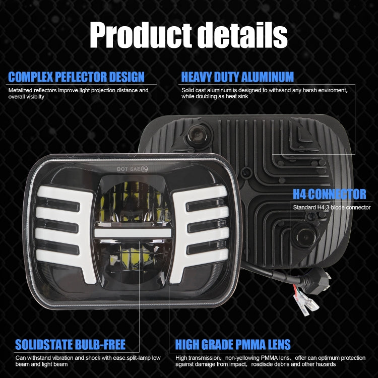 V7 H4 7 inch DC9-30V 40W 4000LM 3000K / 6000K IP67 Car Daytime Running Light / Turn Light