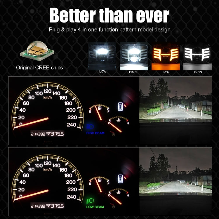 V7 H4 7 inch DC9-30V 40W 4000LM 3000K / 6000K IP67 Car Daytime Running Light / Turn Light