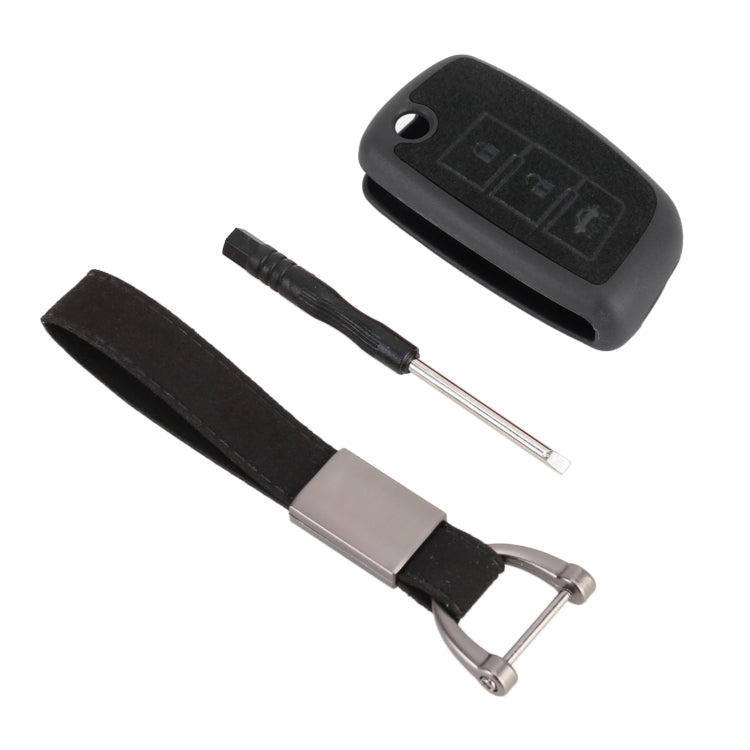 Car Flocking Plastic Key Protective Cover Three Buttons B for Nissan X-TRAIL / Teana / Qashqai / Sylphy / Tiida, Style 1