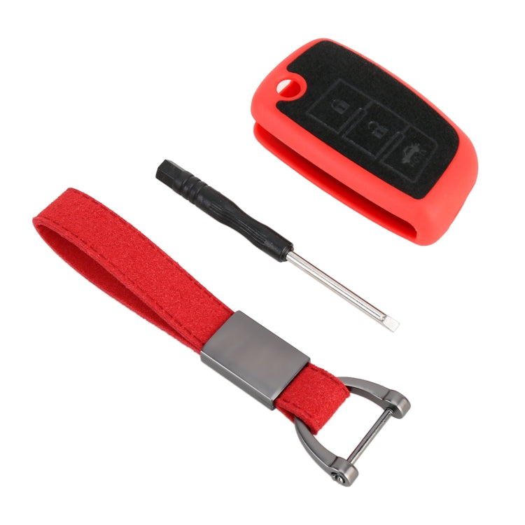 Car Flocking Plastic Key Protective Cover Three Buttons B for Nissan X-TRAIL / Teana / Qashqai / Sylphy / Tiida, Style 1