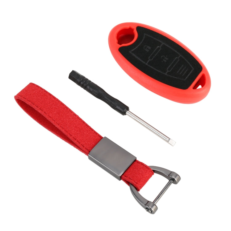 Car Flocking Plastic Key Protective Cover Three Buttons A for Nissan X-TRAIL / Teana / Qashqai / Sylphy / Tiida, Style 2