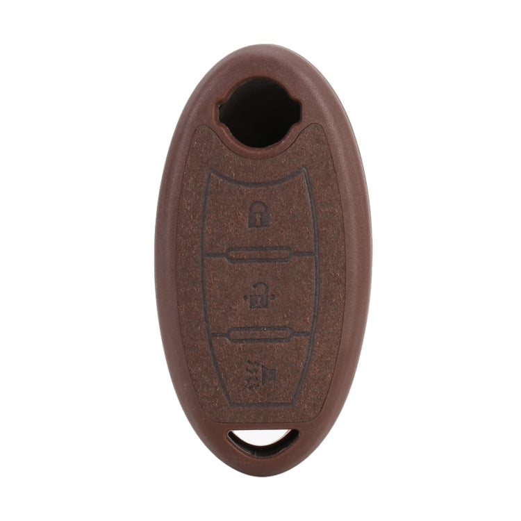 Car Flocking Plastic Key Protective Cover Three Buttons B for Nissan X-TRAIL / Teana / Qashqai / Sylphy / Tiida, Style 2