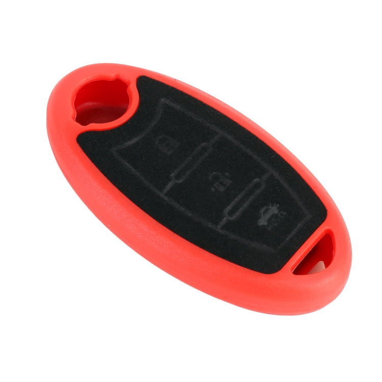 Car Flocking Plastic Key Protective Cover Three Buttons C for Nissan X-TRAIL / Teana / Qashqai / Sylphy / Tiida, Style 2