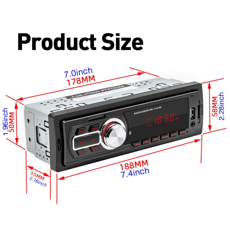 5208E Universal Car Radio Receiver MP3 Player, Support FM with Remote Control