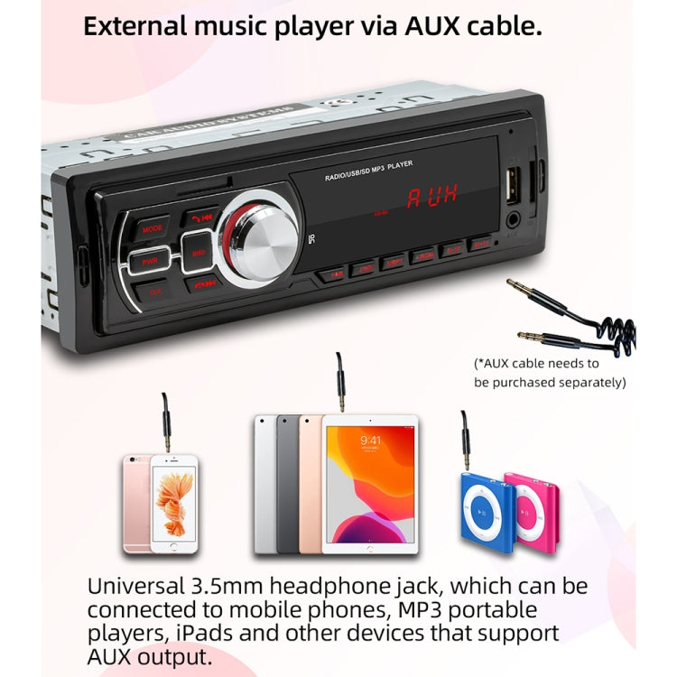 5209E Universal Car Radio Receiver MP3 Player, Support FM with Remote Control