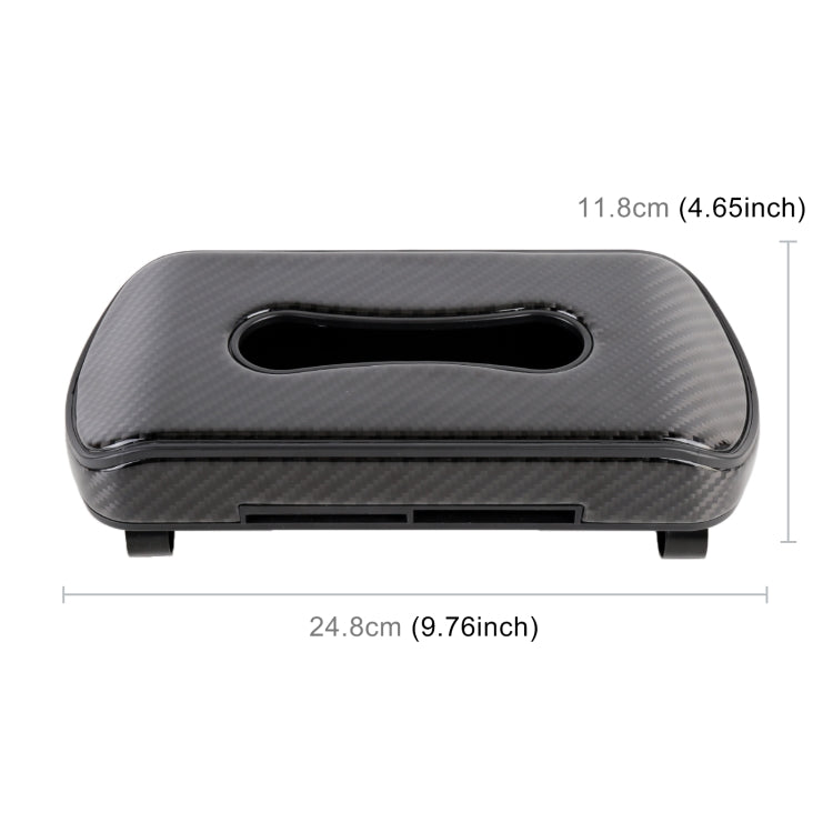 Car Carbon Fiber Hang Type Tissue Box with Clip