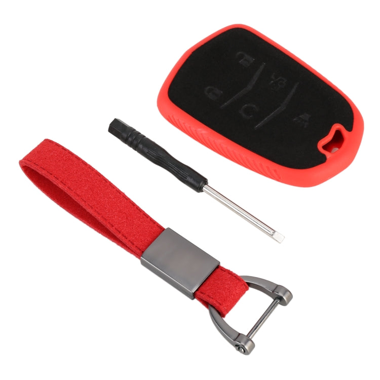 Car Flocking Plastic Key Protective Cover Five Buttons for Cadillac