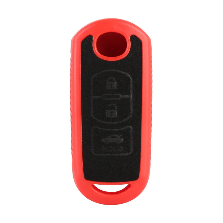 Car Flocking Plastic Key Protective Cover Three Buttons for Mazda