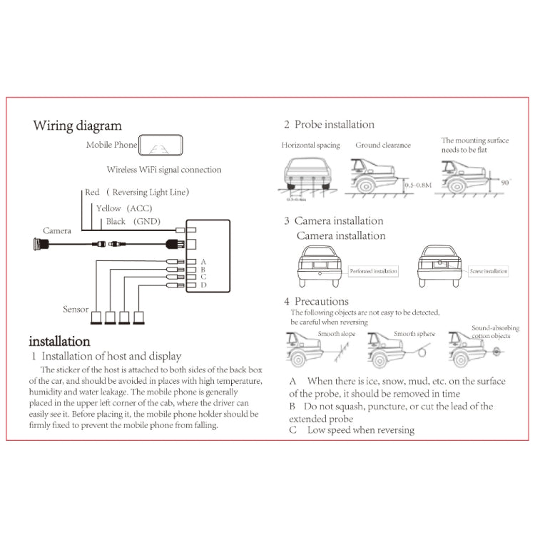Car WiFi Parking Sensors Reversing Radar  Camera, Sensor Diameter: 22mm