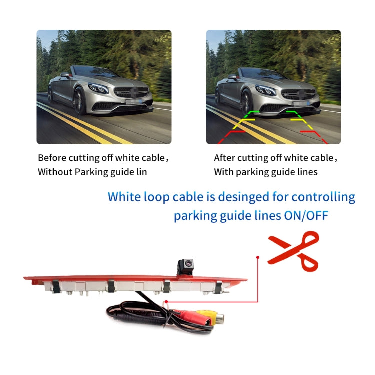 PZ468 Car Waterproof 170 Degree Brake Light View Camera + 7 inch Rearview Monitor for Mercedes-Benz Vito 2016