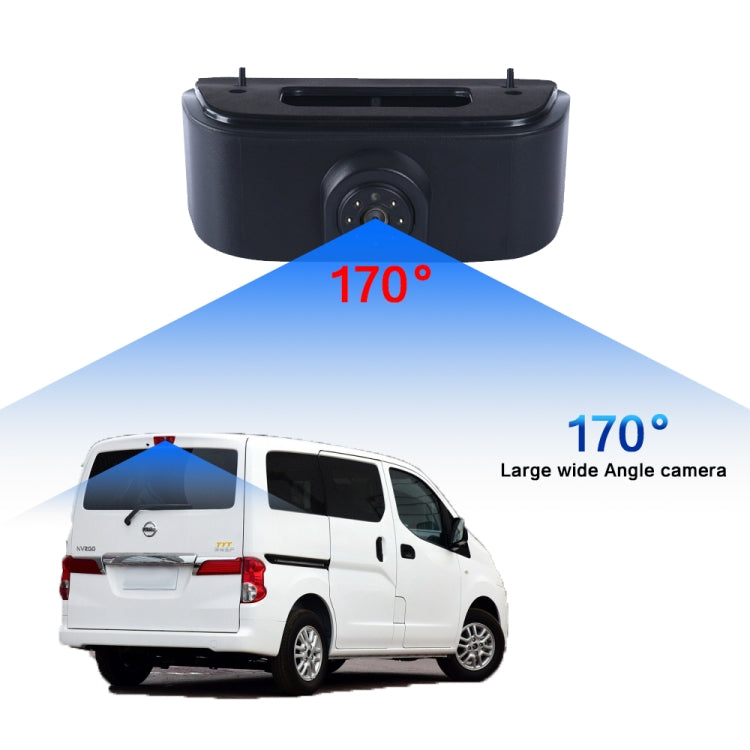 PZ469 Car Waterproof 170 Degree Brake Light View Camera + 7 inch Rearview Monitor for Nissan N200 2010-2017