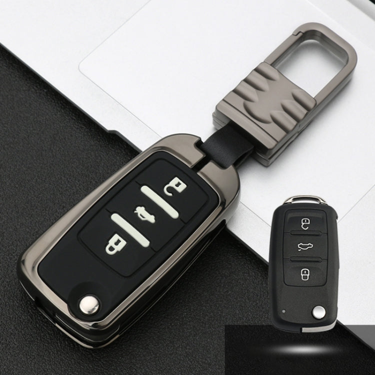 Car Luminous All-inclusive Zinc Alloy Key Protective Case Key Shell for Volkswagen A Style Folding 3-button