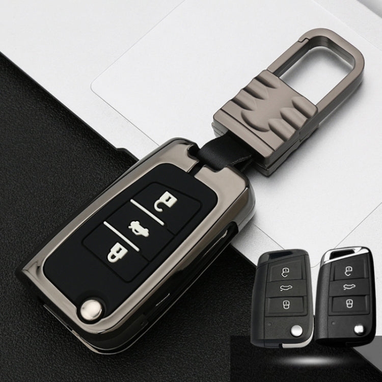 Car Luminous All-inclusive Zinc Alloy Key Protective Case Key Shell for Volkswagen B Style Folding 3-button