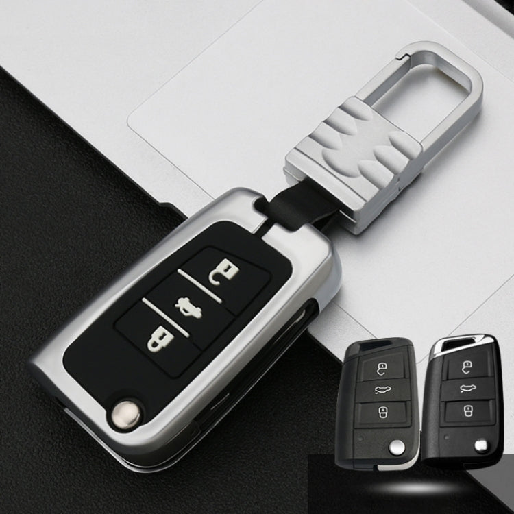 Car Luminous All-inclusive Zinc Alloy Key Protective Case Key Shell for Volkswagen B Style Folding 3-button