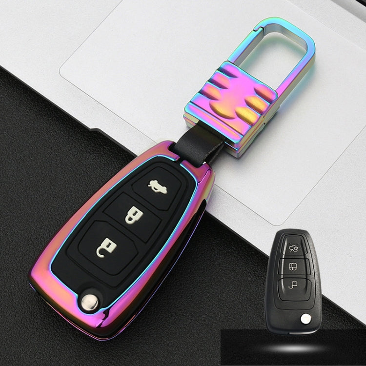 Car Luminous All-inclusive Zinc Alloy Key Protective Case Key Shell for Ford B Style Folding 3-button