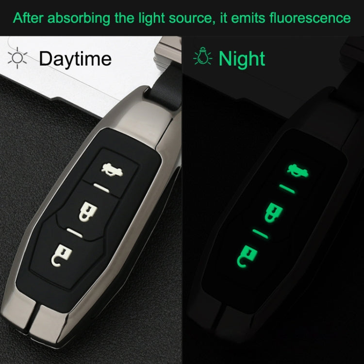 Car Luminous All-inclusive Zinc Alloy Key Protective Case Key Shell for Ford B Style Folding 3-button