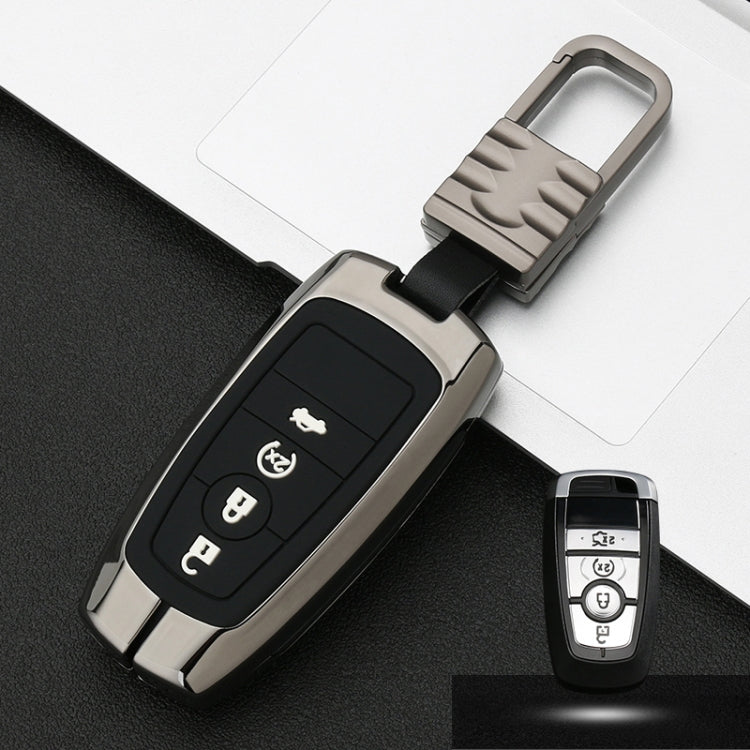Car Luminous All-inclusive Zinc Alloy Key Protective Case Key Shell for Ford H Style Smart 4-button