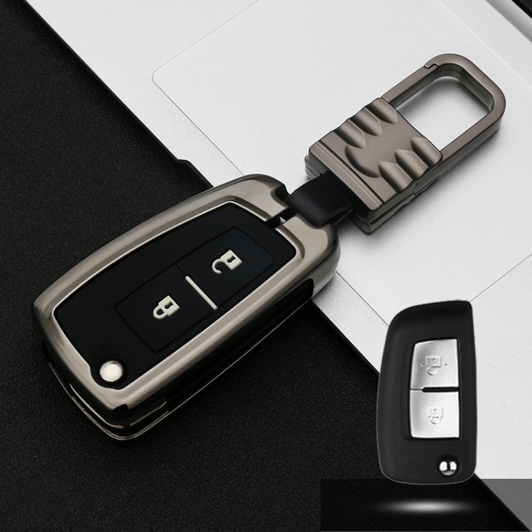 Car Luminous All-inclusive Zinc Alloy Key Protective Case Key Shell for Nissan E Style Folding 2-button