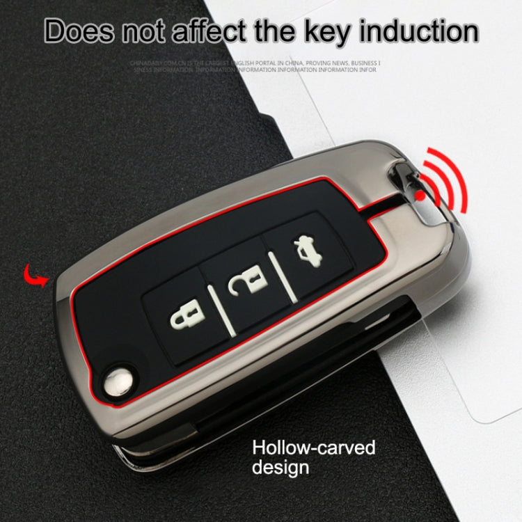 Car Luminous All-inclusive Zinc Alloy Key Protective Case Key Shell for Nissan E Style Folding 2-button
