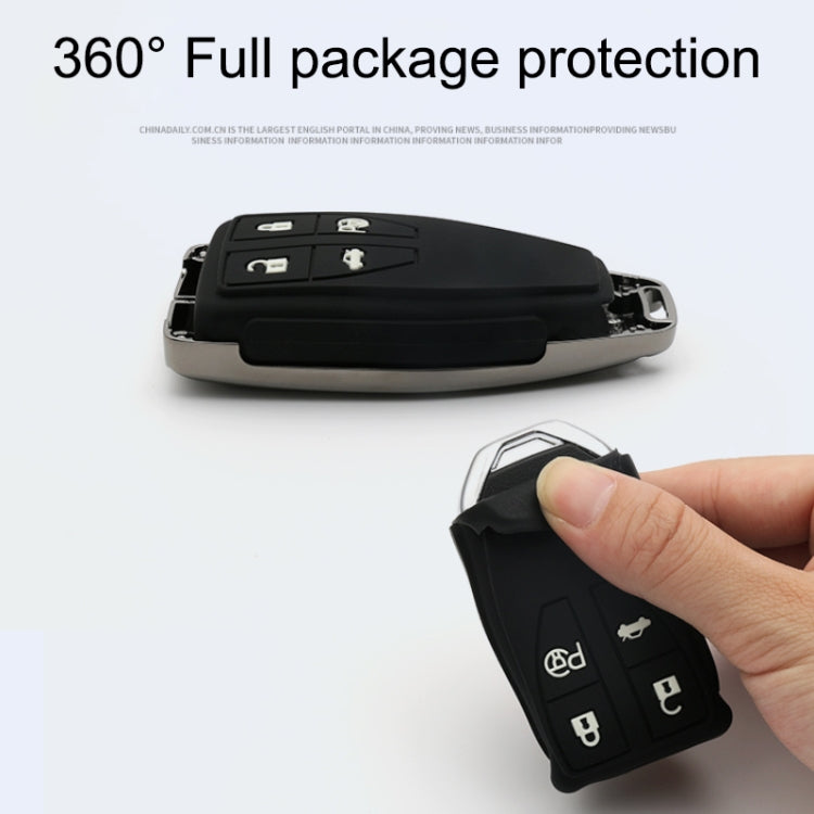 Car Luminous All-inclusive Zinc Alloy Key Protective Case Key Shell for Hong Qi A Style Smart 4-button