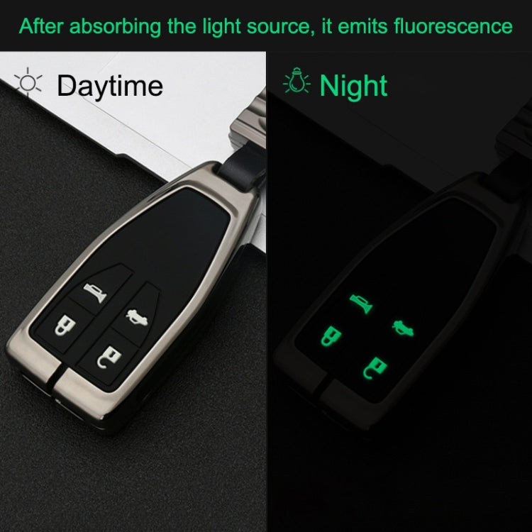 Car Luminous All-inclusive Zinc Alloy Key Protective Case Key Shell for Hong Qi A Style Smart 4-button