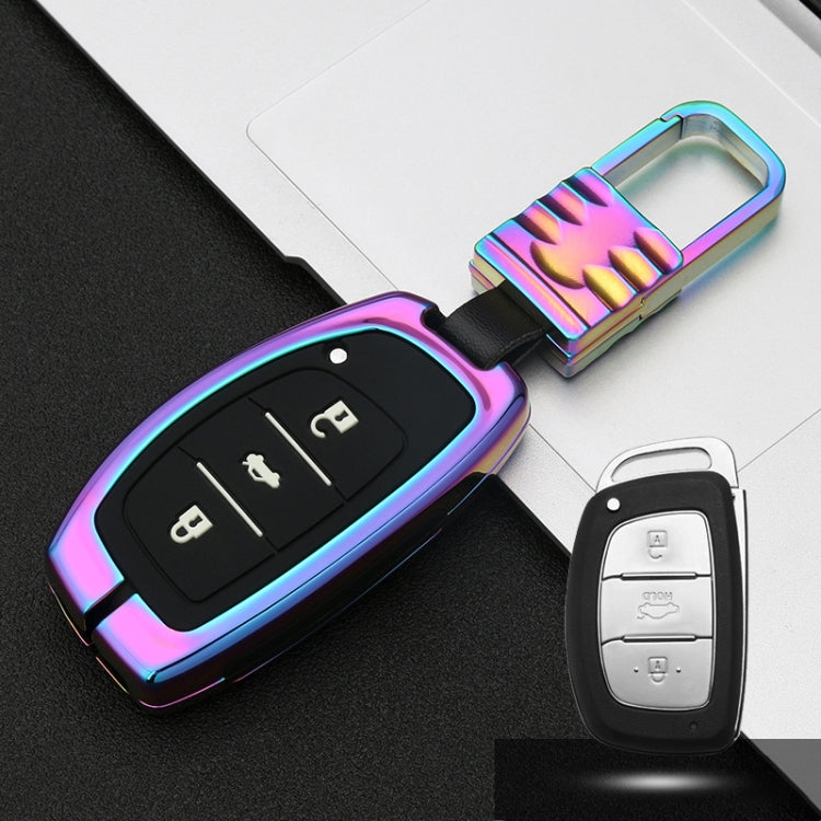 Car Luminous All-inclusive Zinc Alloy Key Protective Case Key Shell for Hyundai B Style Smart 3-button