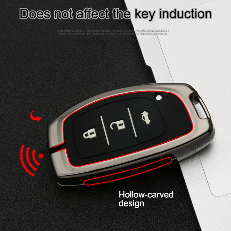 Car Luminous All-inclusive Zinc Alloy Key Protective Case Key Shell for Hyundai C Style Folding 3-button