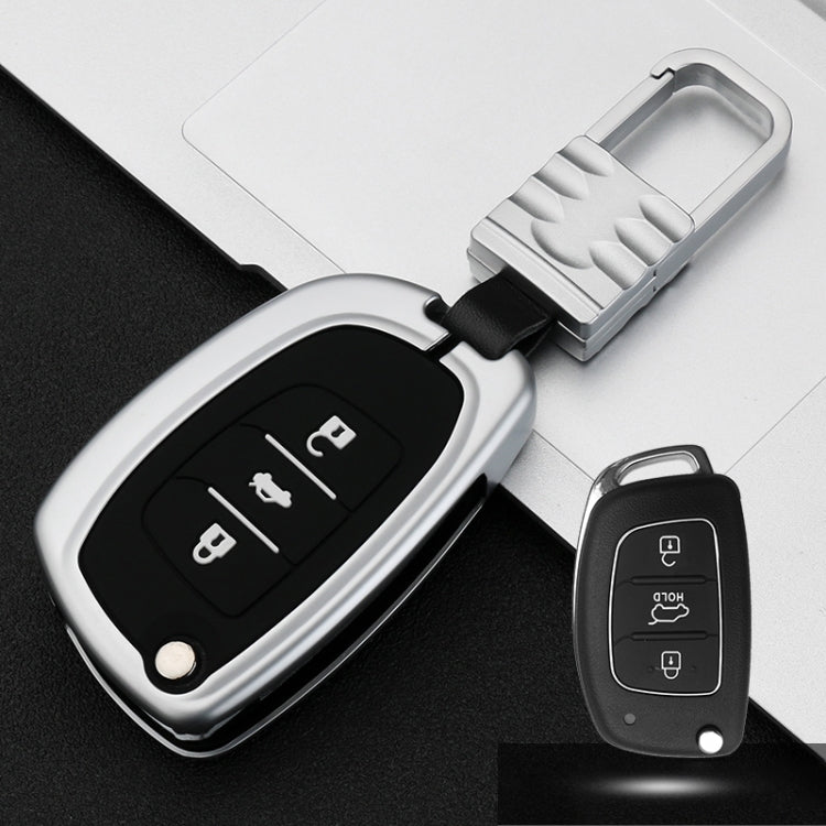 Car Luminous All-inclusive Zinc Alloy Key Protective Case Key Shell for Hyundai D Style Folding 3-button