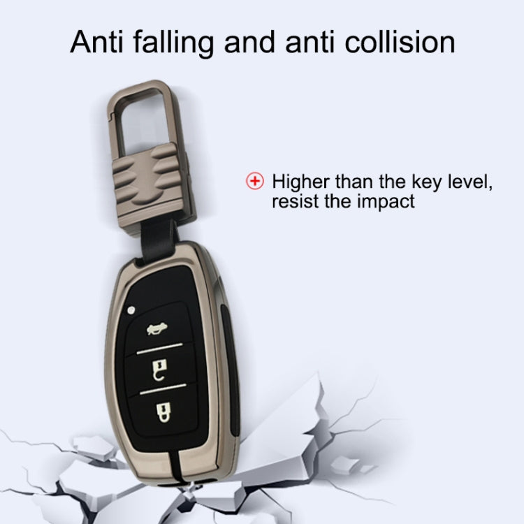 Car Luminous All-inclusive Zinc Alloy Key Protective Case Key Shell for Hyundai D Style Folding 3-button