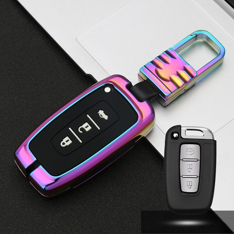 Car Luminous All-inclusive Zinc Alloy Key Protective Case Key Shell for Hyundai E Style Smart 3-button