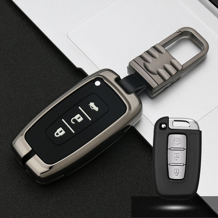 Car Luminous All-inclusive Zinc Alloy Key Protective Case Key Shell for Hyundai E Style Smart 3-button